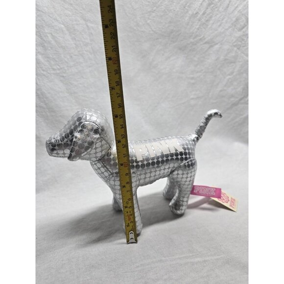 Victoria Secret PINK Dog Mascot Plush Lot of 2 Metallic Circle Printed- NWT - Picture 13 of 15